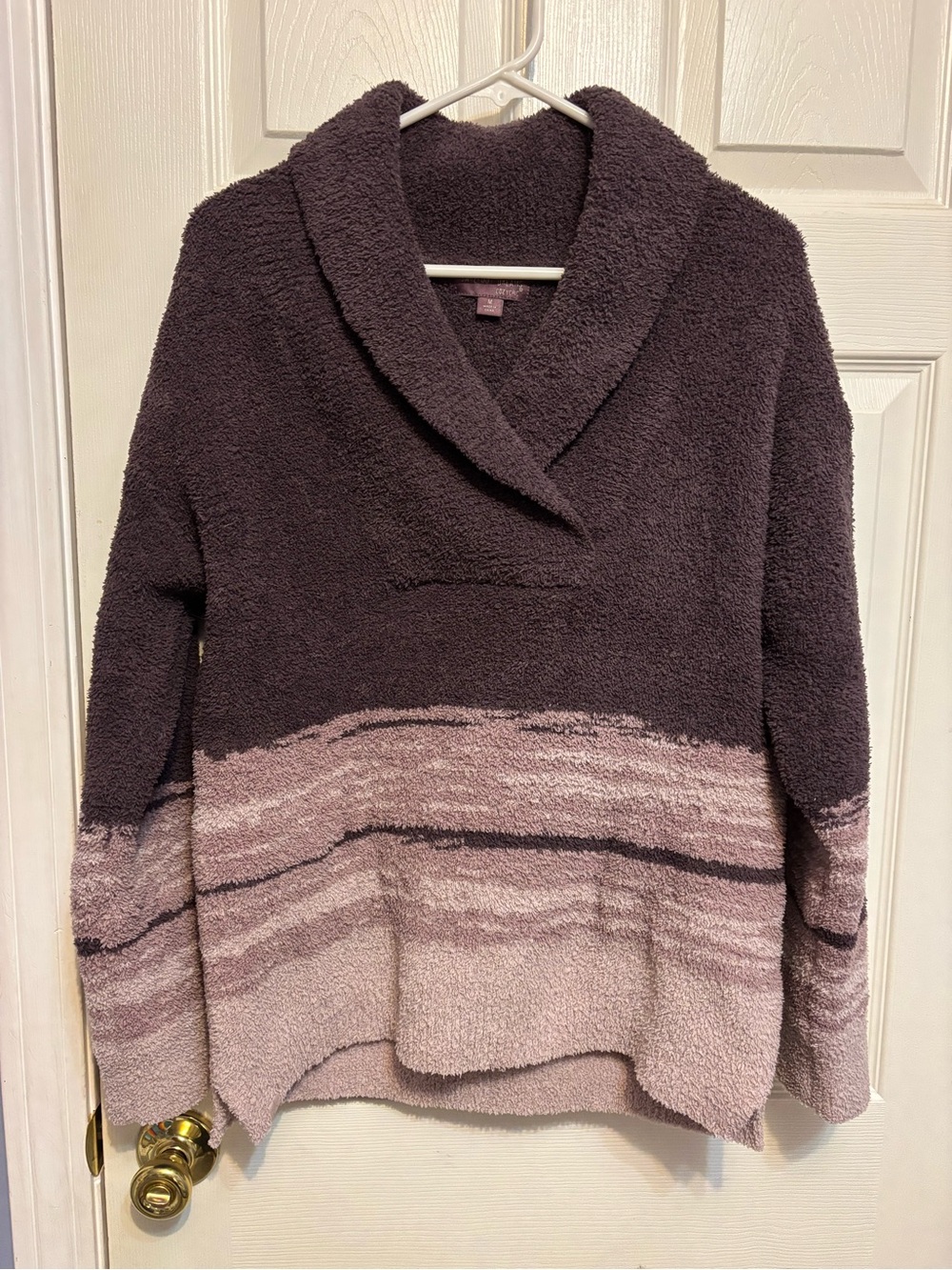 Barefoot Dreams CozyChic Shawl Collar Pullover Sweater - Medium